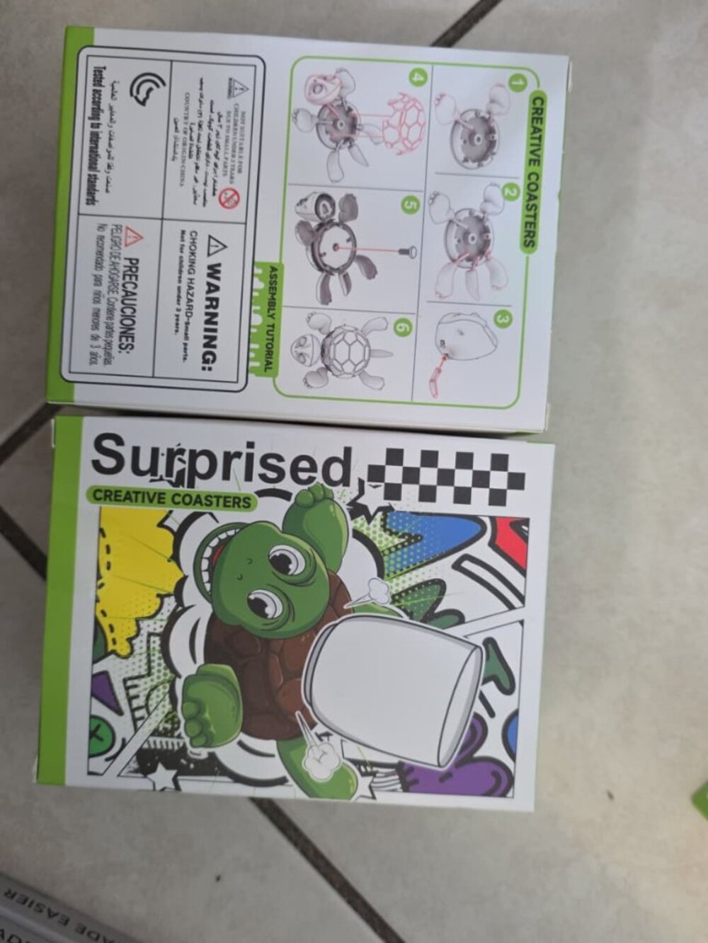 Turtle Coaster "Surprised" Creative Coaster - Head Pops Up - New in Box